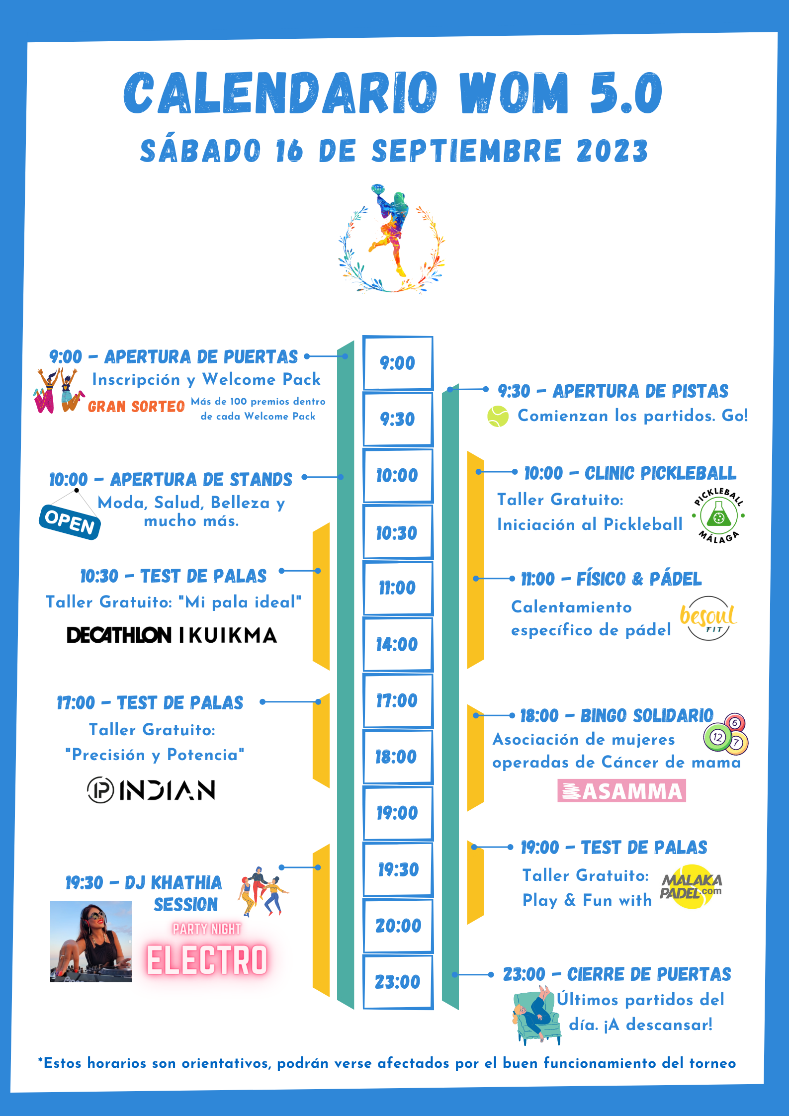 calendario torneo femenino de padel