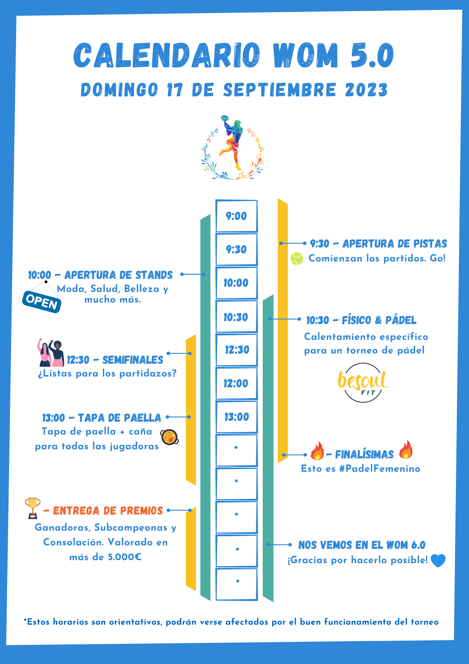 calendario torneo femenino de padel